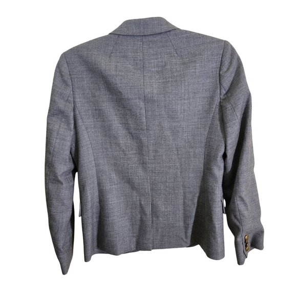 J.Crew Schoolboy Blazer Gray Wool Blend Gold Buttons Size 6 - Picture 2 of 5